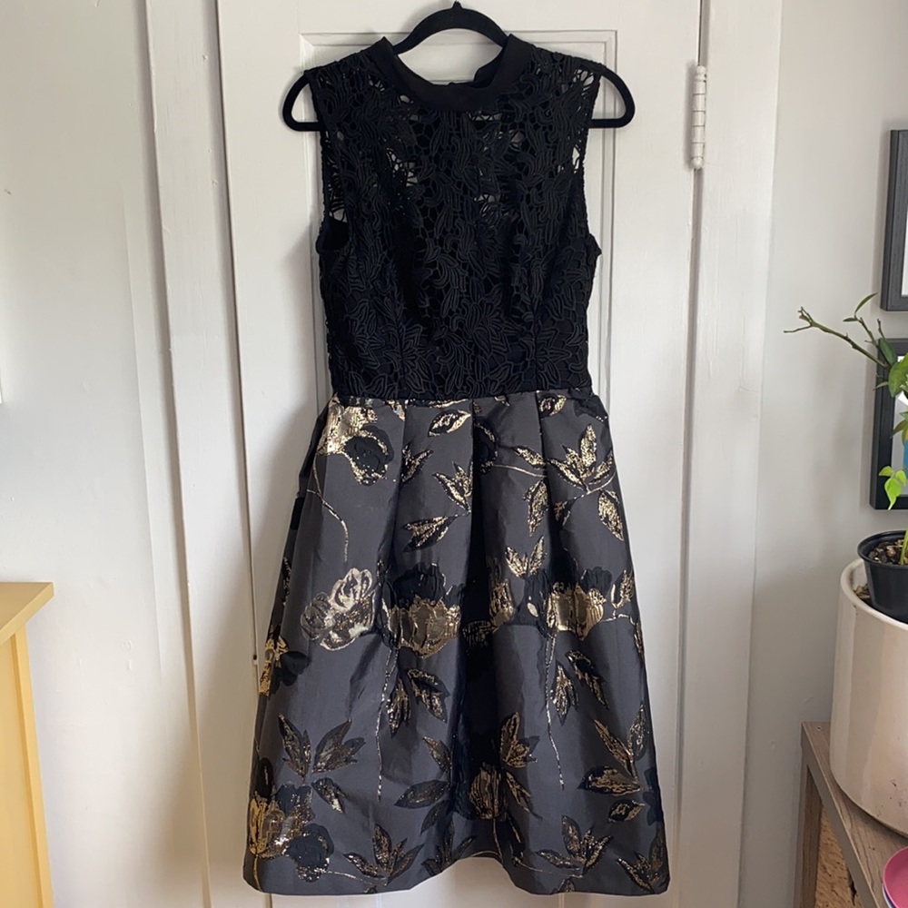 Hutch Lace & Brocade Tea Length Dress - Picture 2 of 9